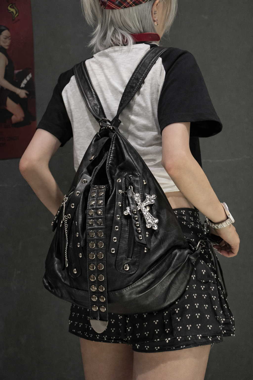 Cross Stud Convertible Bag