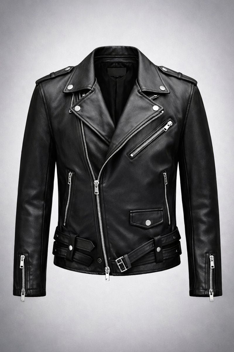 Nightfall Moto Leather Jacket – Black