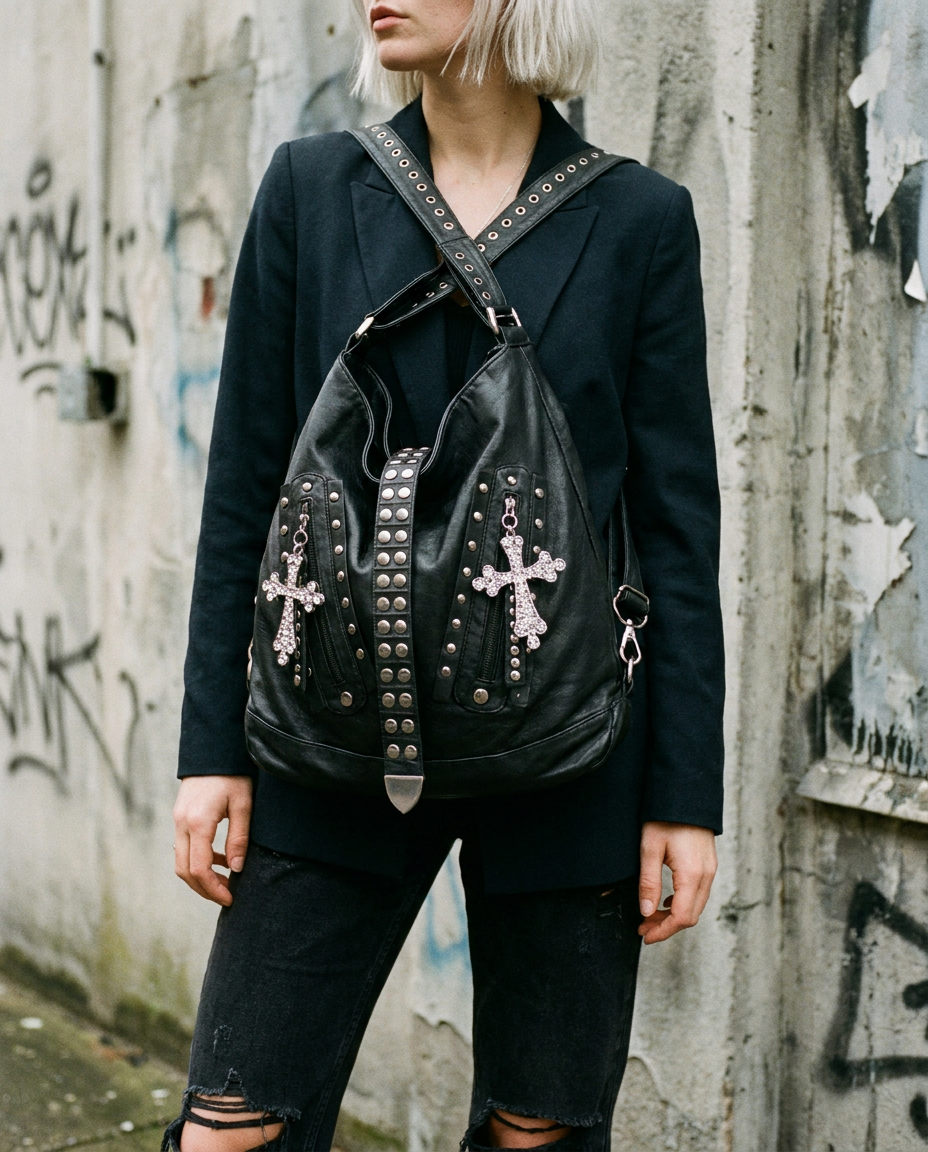 Cross Stud Convertible Bag