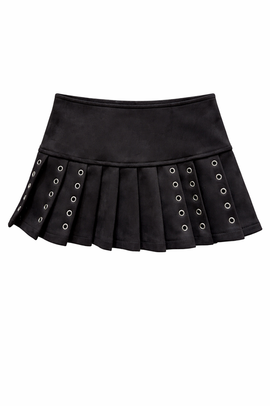 Rivet Pleated Mini Skirt                   + ✦ Special Gift