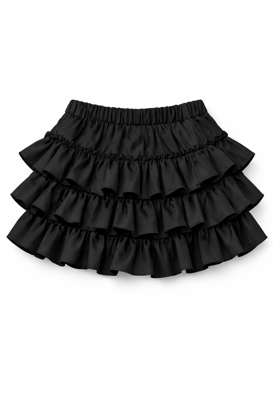 Cross Charm Tiered Mini Skirt