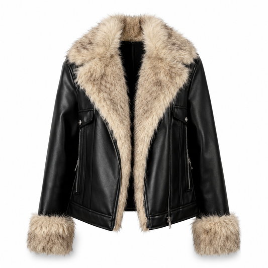 Cropped Fur-Trim Jacket