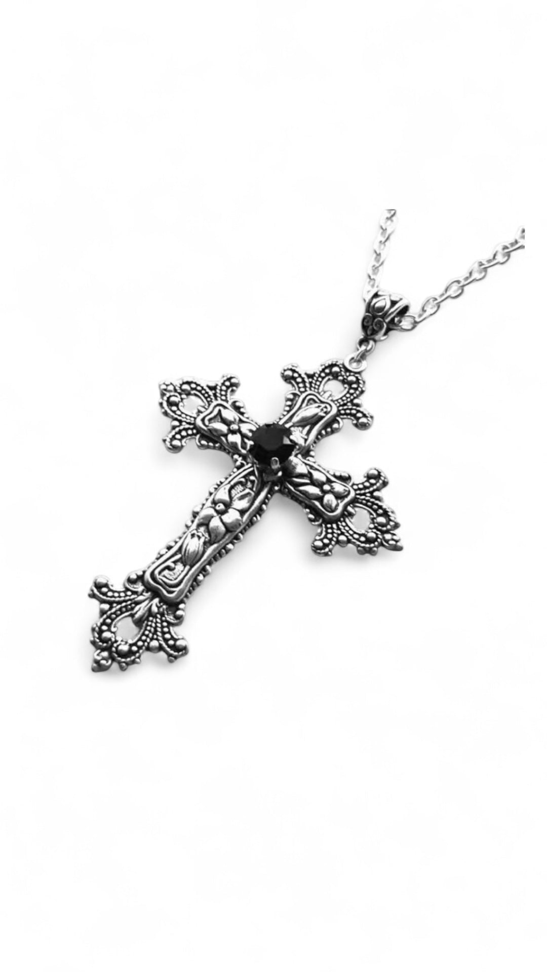 Obsidian Cross Necklace