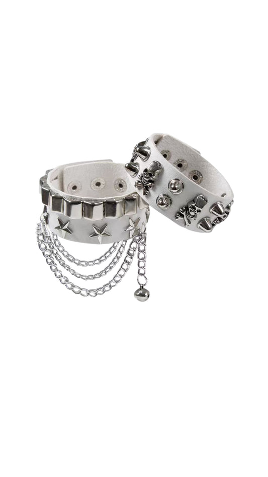 Skull Chain Cuff Set