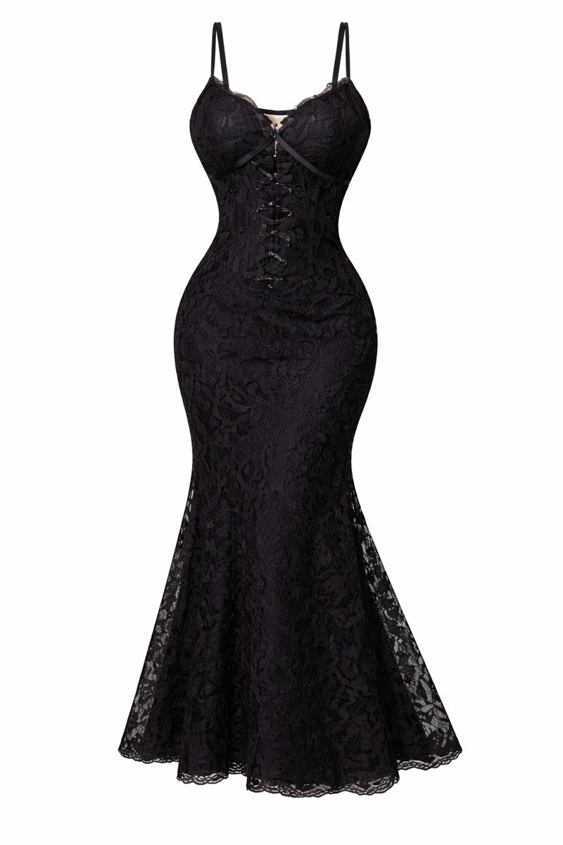 Dark Red Gothic Suspender Dress – Vintage Irregular Hem