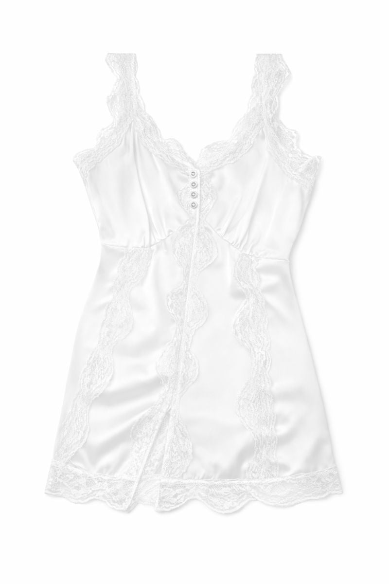 Lace Satin Chemise Dress
